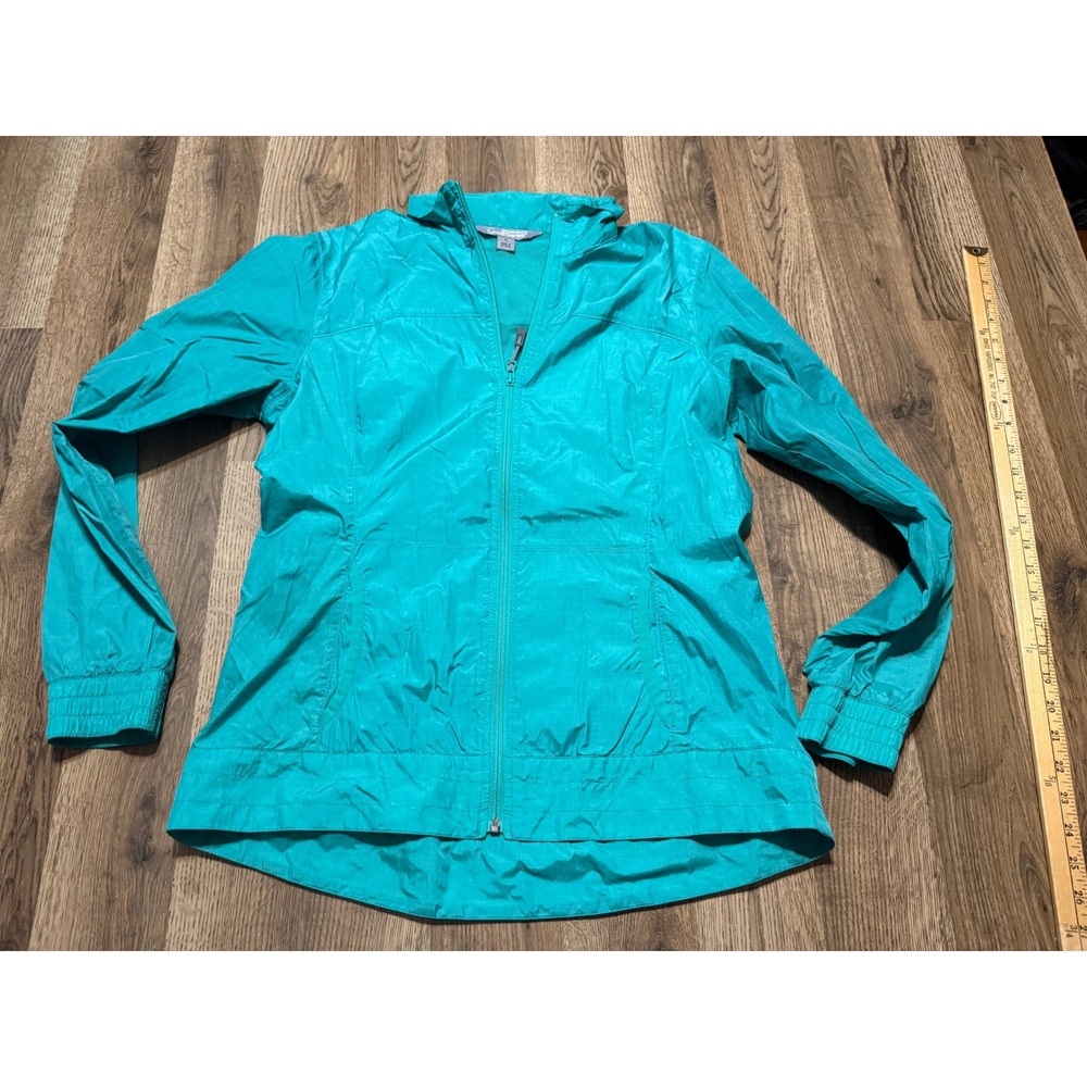 Guide Series Windbreaker Jacket Womens Medium Teal Blue Outdoor Hiking Excellent